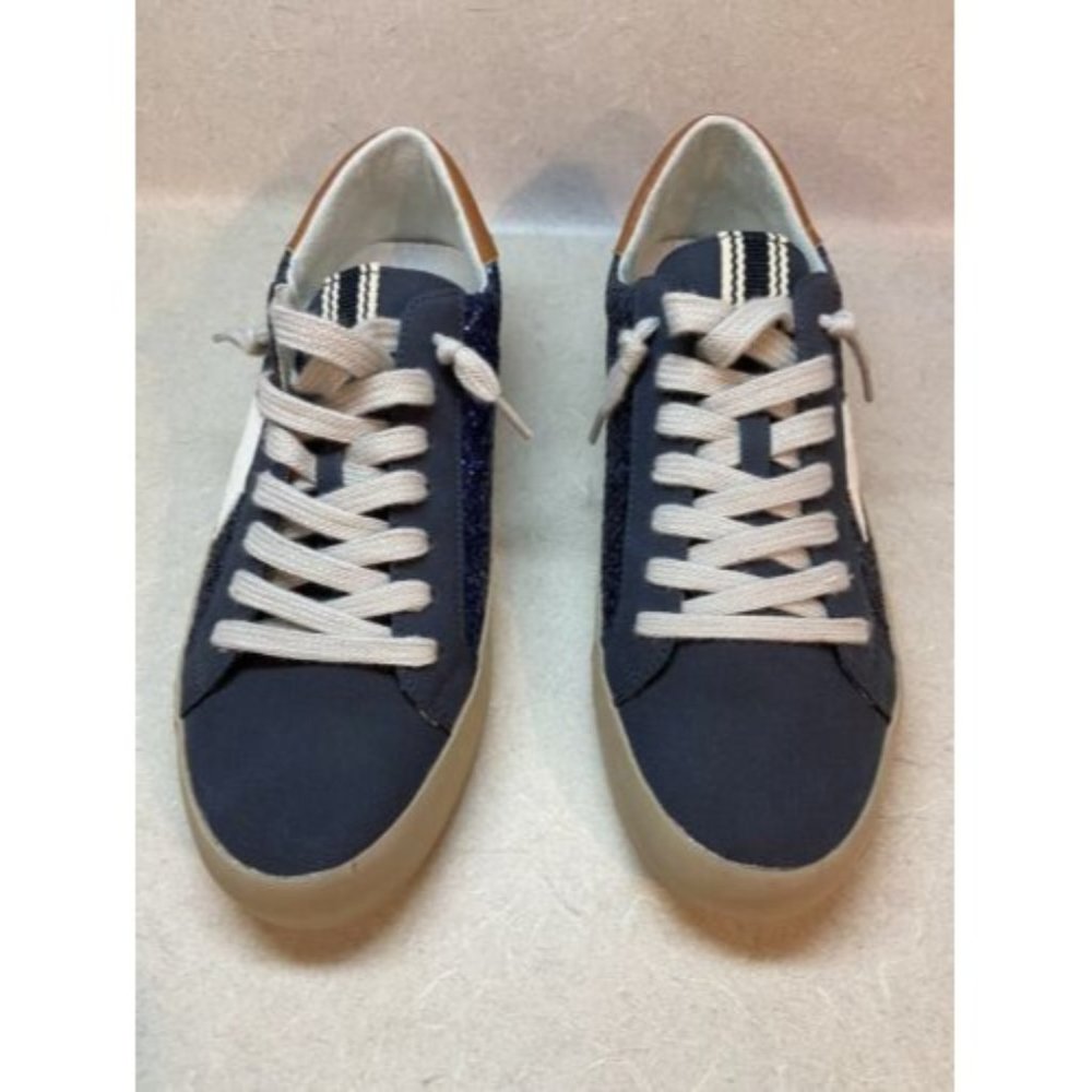 Shu Shop Blue And Tan Shoe With Star And Glitter